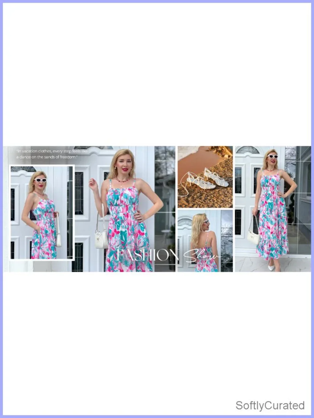 Boho Maxi Sundress with Pockets, Smocked Waist, Spaghetti Strap, Sleeveless,